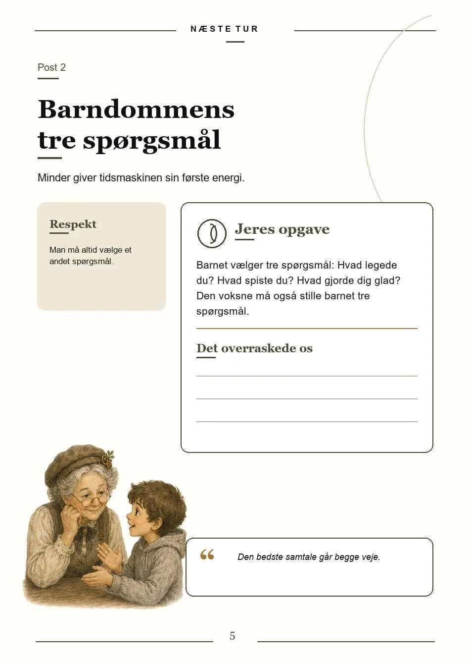 Eksempel på en opgave om barndommens spørgsmål