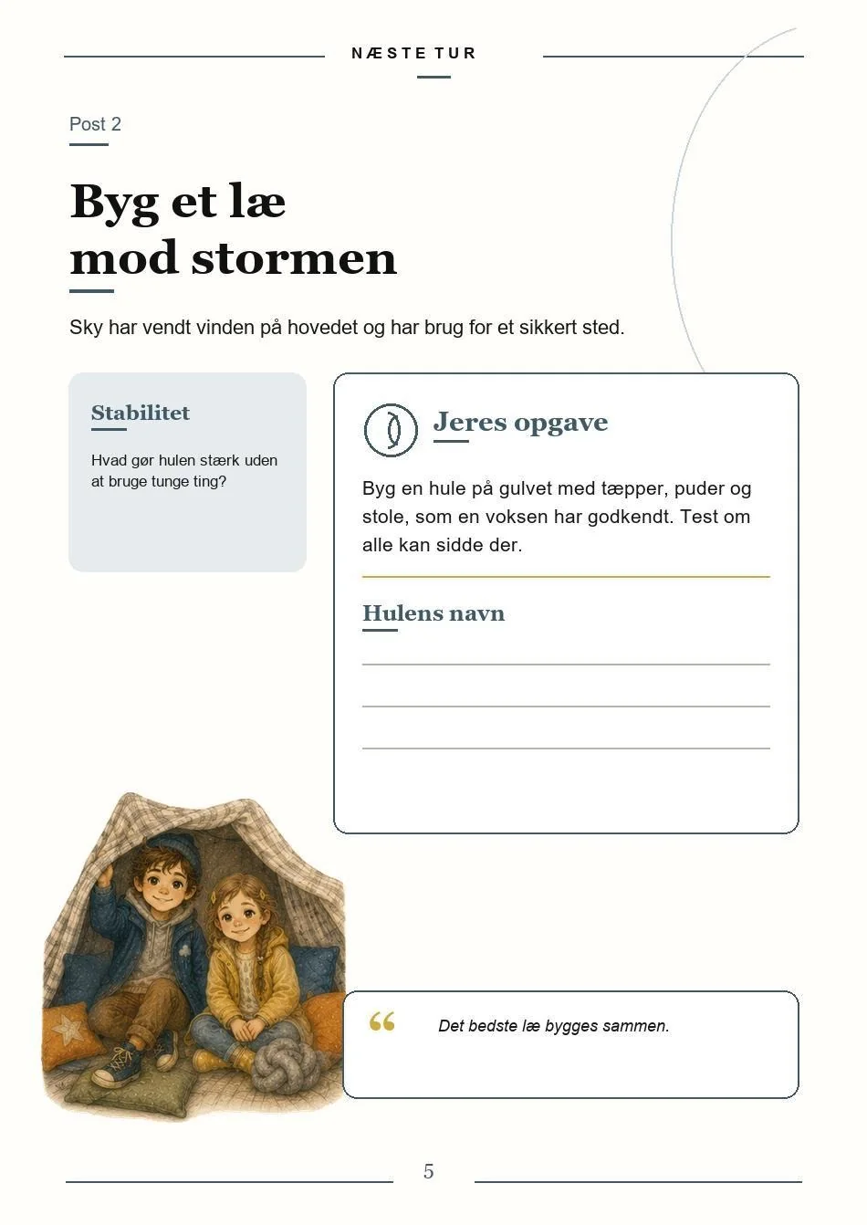Eksempel på opgaven Byg et læ mod stormen